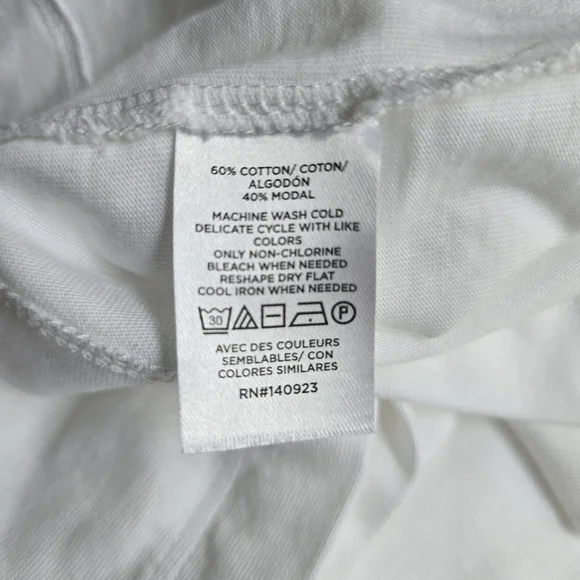 LOFT Petite Modern Wedge Cap Sleeve Tee | White | Medium - Picture 5 of 6